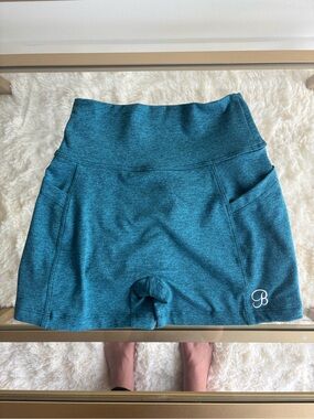 Bombshell sportswear High-Waist Pocketed Active Shorts - Teal size medium
